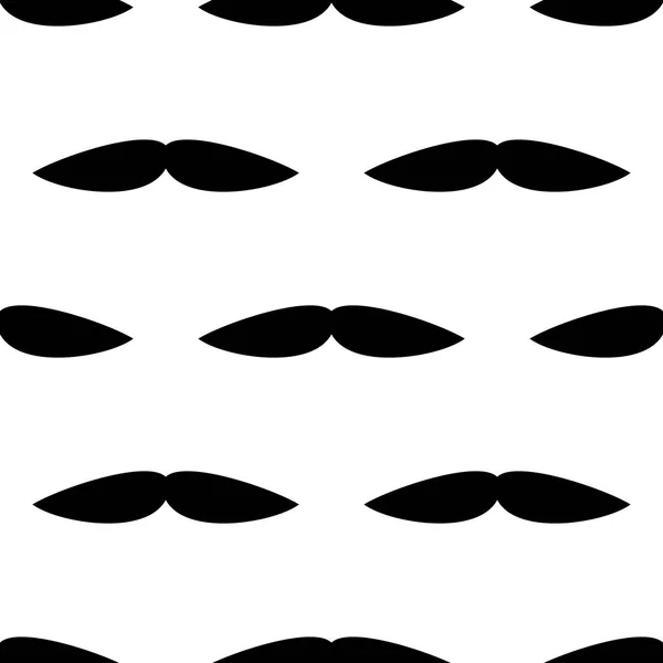 Seamless background, mustache on white background. — Stock Vector