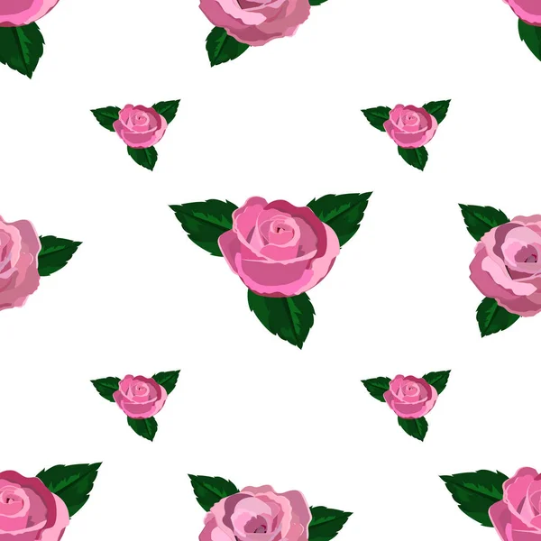 Papier peint sans couture roses roses — Image vectorielle