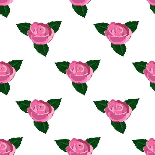 Rosas rosa papel de parede sem costura — Vetor de Stock