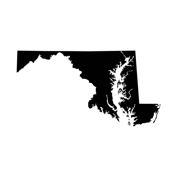 Mapa do estado americano de Maryland —  Vetores de Stock