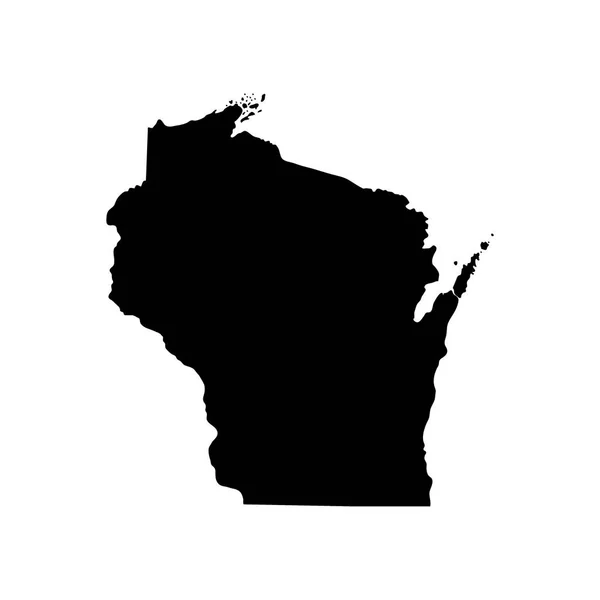 Mapa del estado de Wisconsin — Archivo Imágenes Vectoriales