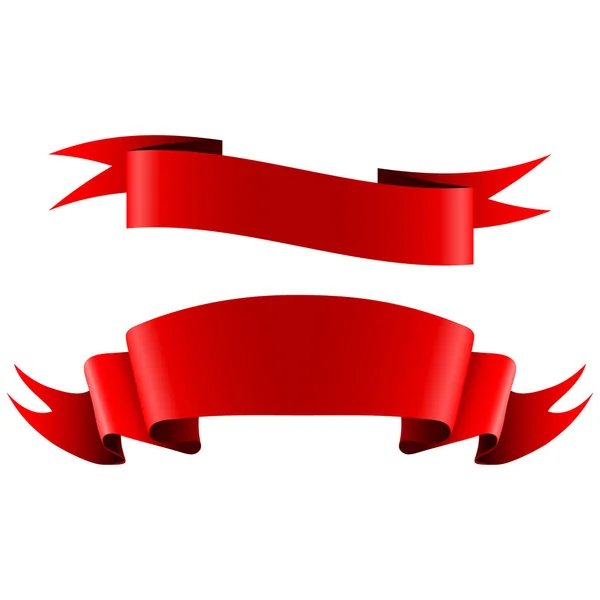 Collection de bannières de ruban vides rouges — Image vectorielle