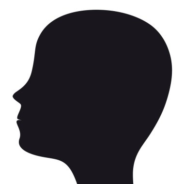 silhouette of a man s head on a white background