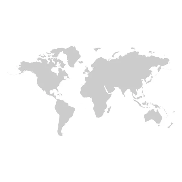 Mapa do mundo. Mapa plano do mundo. Ícone plano cinza, ilustração vetorial . —  Vetores de Stock