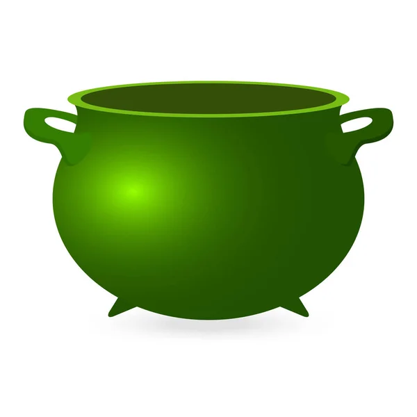 Green empty pot for St. Patrick s Day for coins — Stock Vector