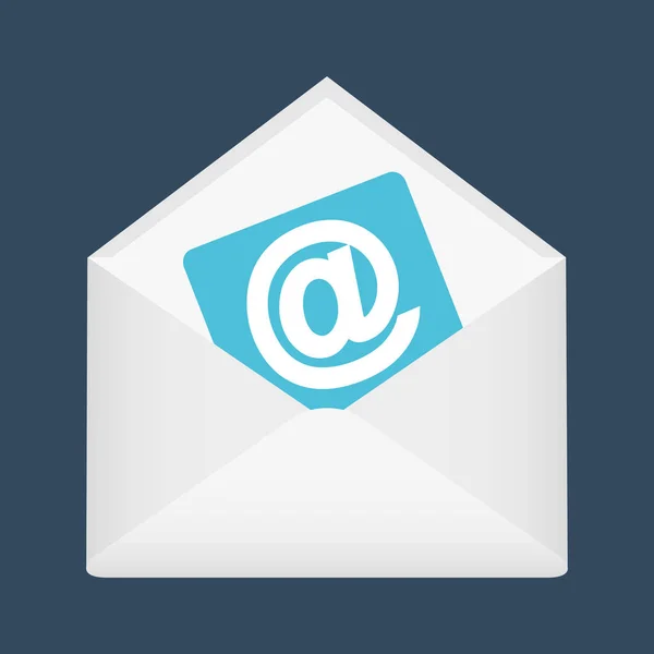 Papel de envelope com símbolo de e-mail de ícone. Ilustração vetorial para design — Vetor de Stock