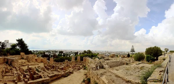 şehir antik kalıntıları eski Carthage Tunus Panoraması