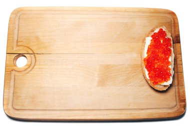 Beyaz ekmek sandviç kırmızı havyar tereyağı