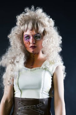 Makyaj korkunç bebek kız portresi