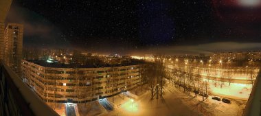 Şehir kış gece kenti uyku alanları
