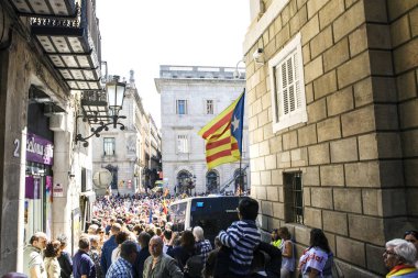 Mitingler özgürlük ve bağımsızlık İspanya Catalonia Barcelona protesto