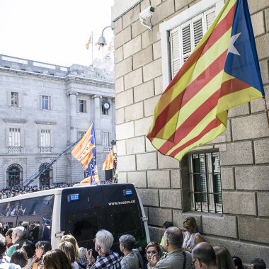 Mitingler özgürlük ve bağımsızlık İspanya Catalonia Barcelona protesto