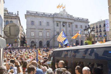 Mitingler özgürlük ve bağımsızlık İspanya Catalonia Barcelona protesto