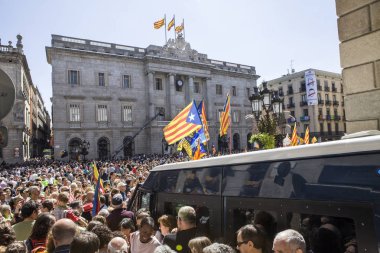 Mitingler özgürlük ve bağımsızlık İspanya Catalonia Barcelona protesto