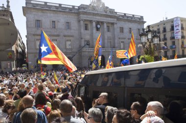 Mitingler özgürlük ve bağımsızlık İspanya Catalonia Barcelona protesto