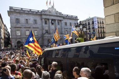 Mitingler özgürlük ve bağımsızlık İspanya Catalonia Barcelona protesto