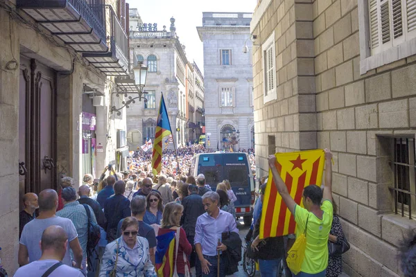 Mitingler özgürlük ve bağımsızlık İspanya Catalonia Barcelona protesto