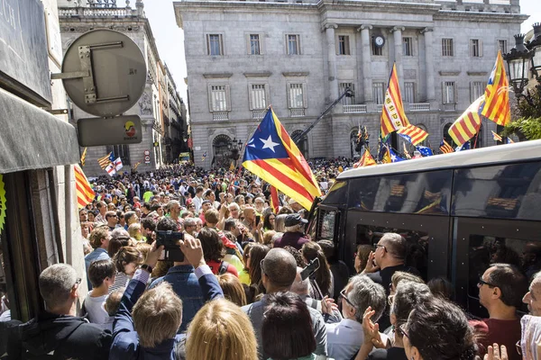 Mitingler özgürlük ve bağımsızlık İspanya Catalonia Barcelona protesto