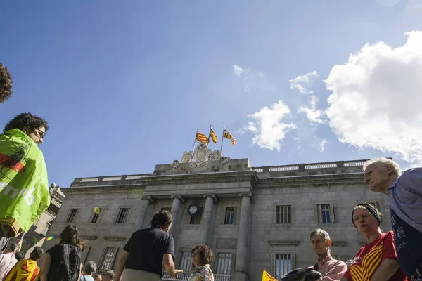 Συγκεντρώσεις διαμαρτυρίας, ελευθερία και ανεξαρτησία Ισπανία Καταλωνία Βαρκελώνη — Φωτογραφία Αρχείου