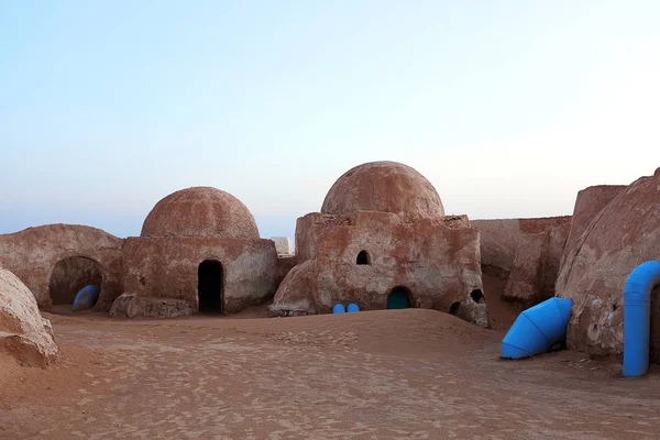 Cenário do filme Star Wars of planet Tatooine no deserto do Saara — Fotografia de Stock