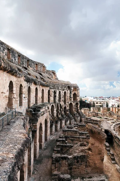 Landmark Tunesië Romeinse Amfitheater Jem — Stockfoto