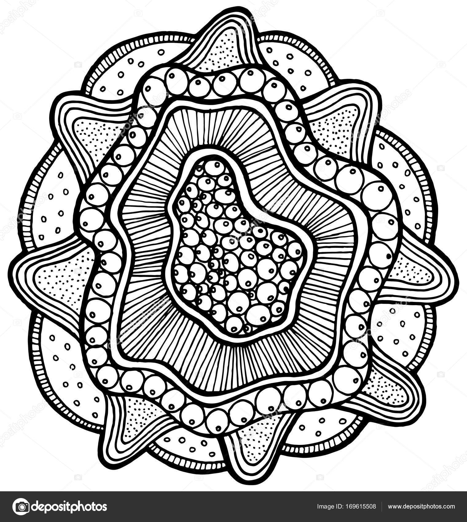 Zee Mandala Bloem Met Parel In Shell Stockvector Fesleen 169615508