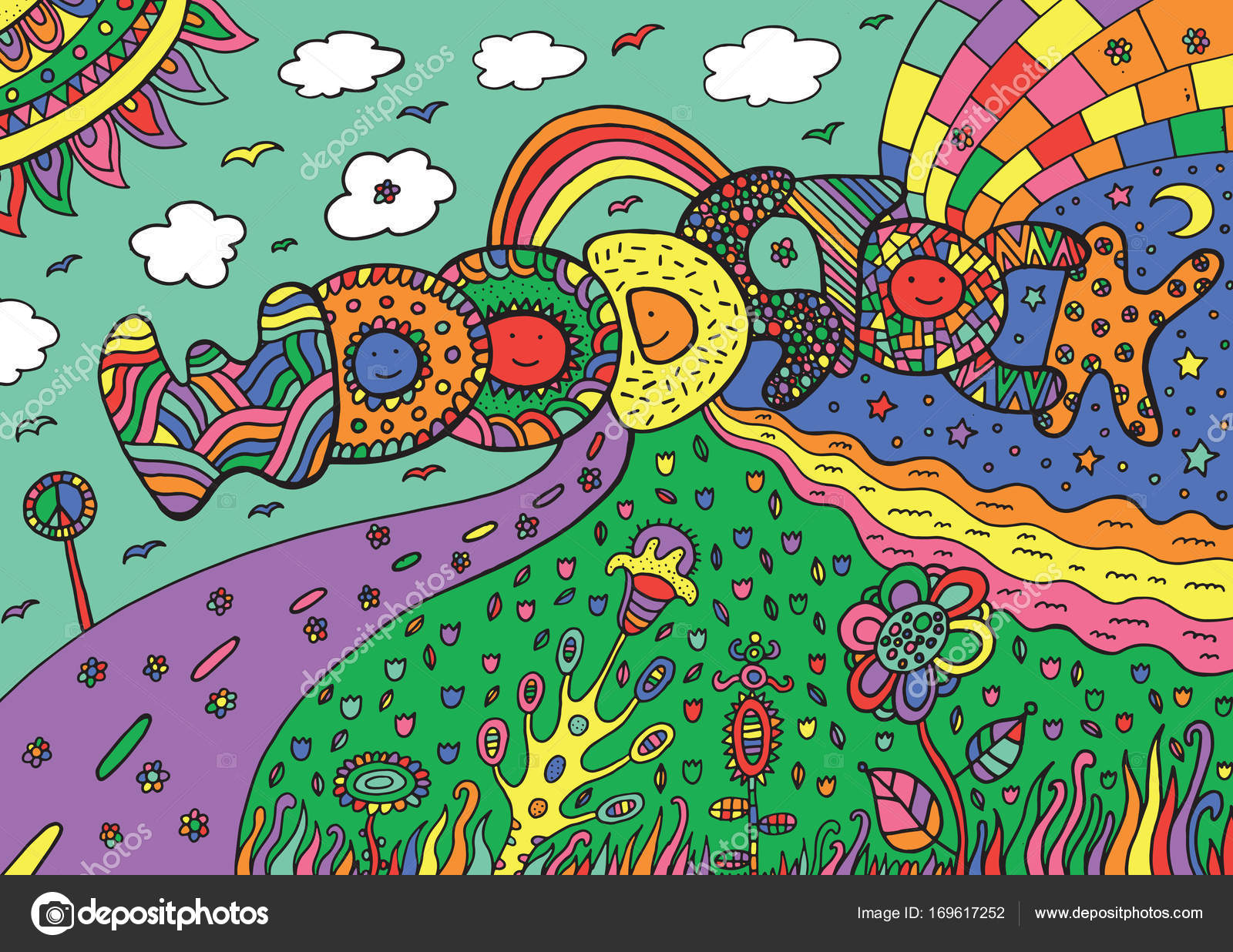 Graphic image with woodstock word Stock Illustration by ©fesleen 169617252