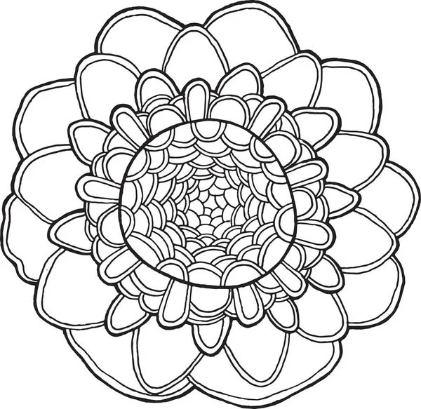 Mandala egzotikus virág vektor elszigetelt elem — Stock Vector