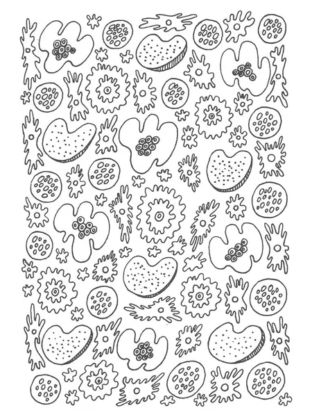 Coloring page with moss pattern. — Stock Vector