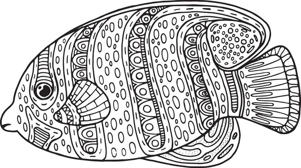 Doodle Zentangle Fish Zen Art Coloring Page For Adults