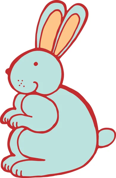 Orman hayvan tavşan doodle karikatür basit örnek. çocuklar dr — Stok Vektör