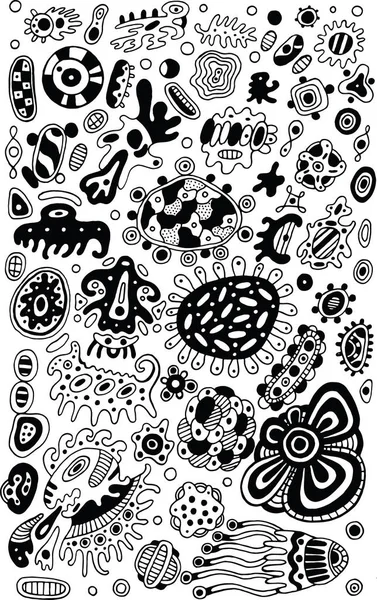 Tribal ethnic doodle abstract background. Coloring page for adul — Stock Vector