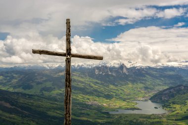 Schwyz Kanton Rigi Kulm pik üzerinden güzel görünüm