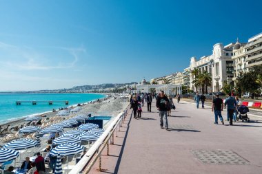 Fransa 'nın Nice şehrinde gezinti güvertesi