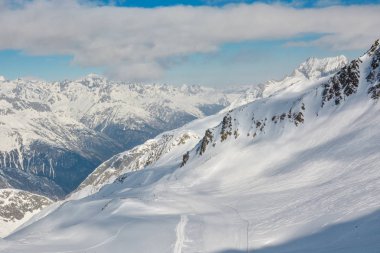 Gemsstock tepe Skiarena Kayak Tatil üzerinden uzun Bakırlı