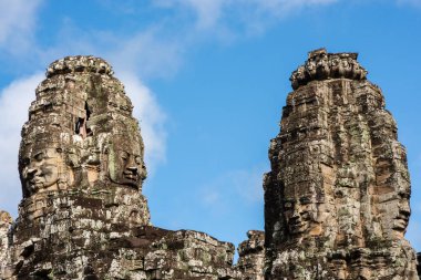 Taş yüzleri Bayon Tapınağı Angkor Thom, Cambodia