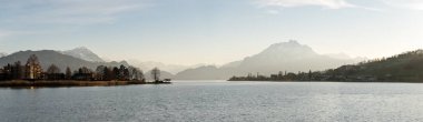 Güzel lake Lucerne Mount Pilatus ile panoramik görünüm b