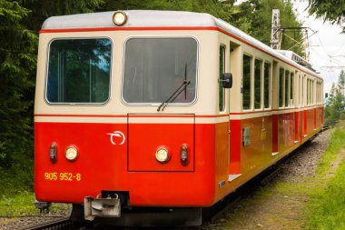 Cog demiryolu tren Strbske Pleso terminal karakola gelen 