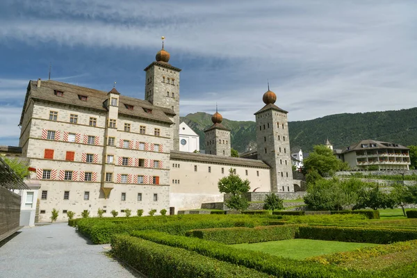 Brig Suiza Agosto 2019 Castillo Stockalper Pequeña Ciudad Brig Cantón — Foto de Stock