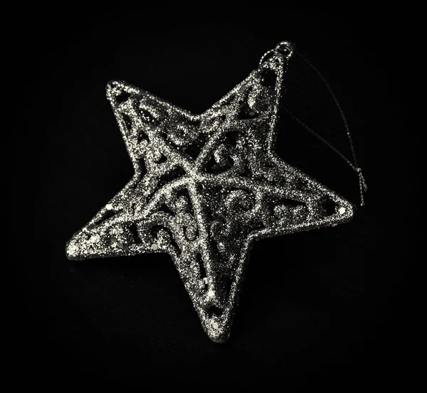 Umělecké vánoční hvězda, černá a bílá — Stock fotografie