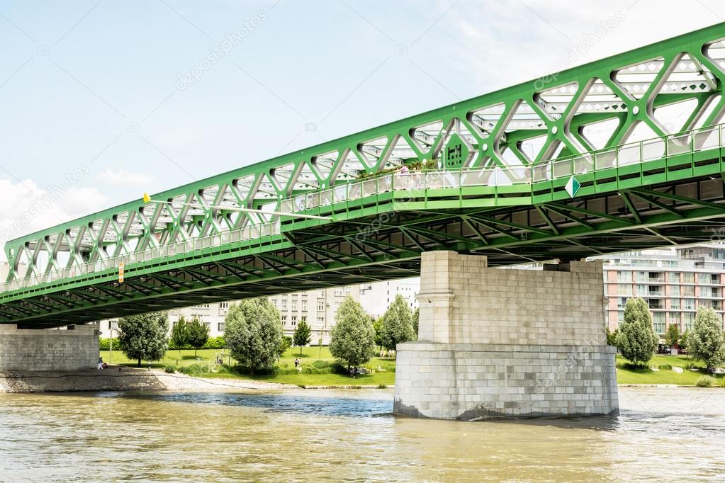 Bridge and Danube river in Bratislava, Slovakia