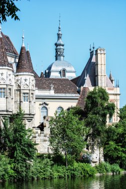 Budapeşte, Macaristan'da Gölü ile güzel Vajdahunyad castle
