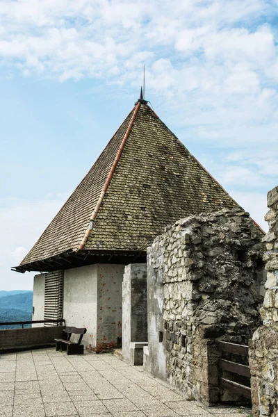 Castelo de Ruin de Visegrad, Hungria, foto de detalhe — Fotografia de Stock