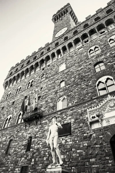 Estatua de David del Palazzo Vecchio y Miguel Ángel, Florencia, color —  Fotos de Stock