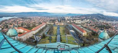 Estergon, Macaristan, panoramik bazilikanın kubbe görüntülemek