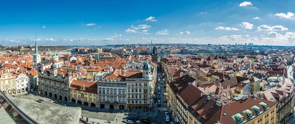 Panoramic photo of Prague from St. Nicholas bell tower Stock Photo