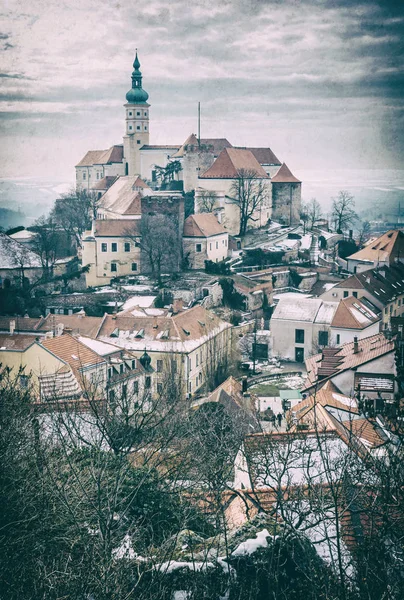 Mikulov castle, Dél-Morvaország, analóg szűrő — Stock Fotó