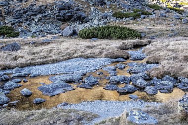Slovakya 'nın yüksek Tatras dağlarındaki Velicka vadisi