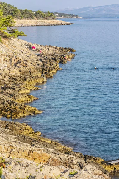 Stoned beach, Solta, Croatia, summer vacation — Stock Photo, Image