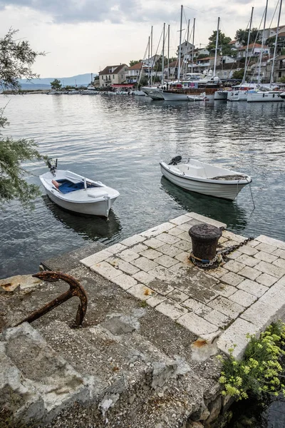 Many boats in harbor, Stomorska, Solta island, Croatia — Stock Photo, Image